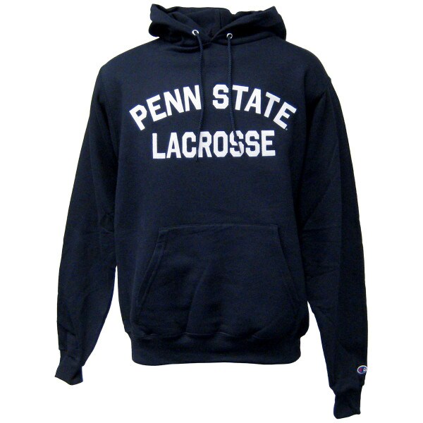 navy hooded sweatshirt with stitched twill Penn State Lacrosse